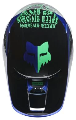 Fox Racing V1 Peril Helmet -Moto Gear Shop fox racing v1 peril helmet blue 4