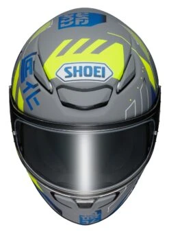 Shoei RF-1400 Accolade Helmet -Moto Gear Shop shoei rf1400 accolade helmet grey blue yellow 2