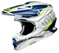 Shoei VFX-EVO Allegiant Helmet -Moto Gear Shop shoei vfxevo allegiant helmet white blue yellow